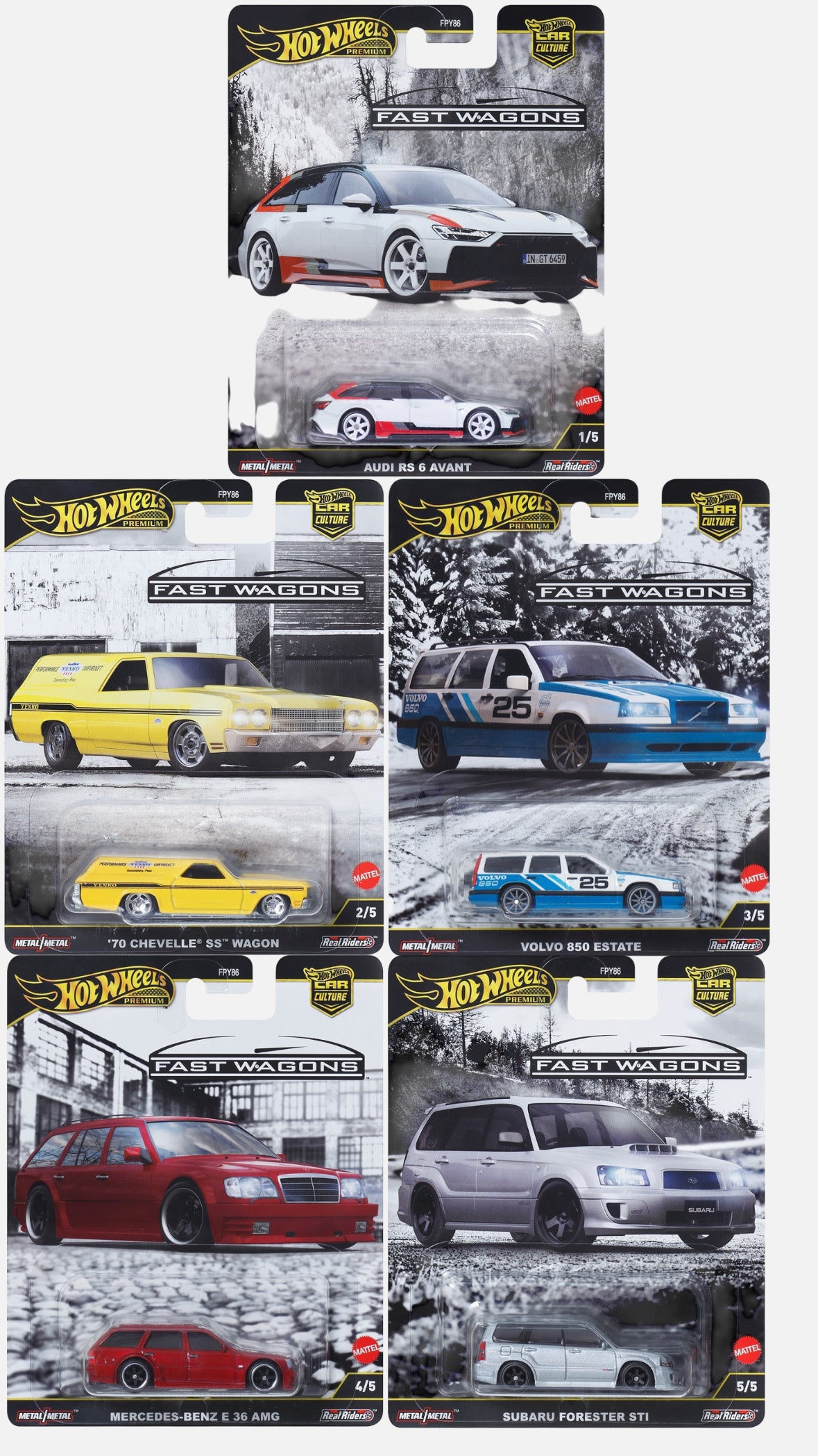 Hot Wheels Premium Fast Wagons 2025 set of 5