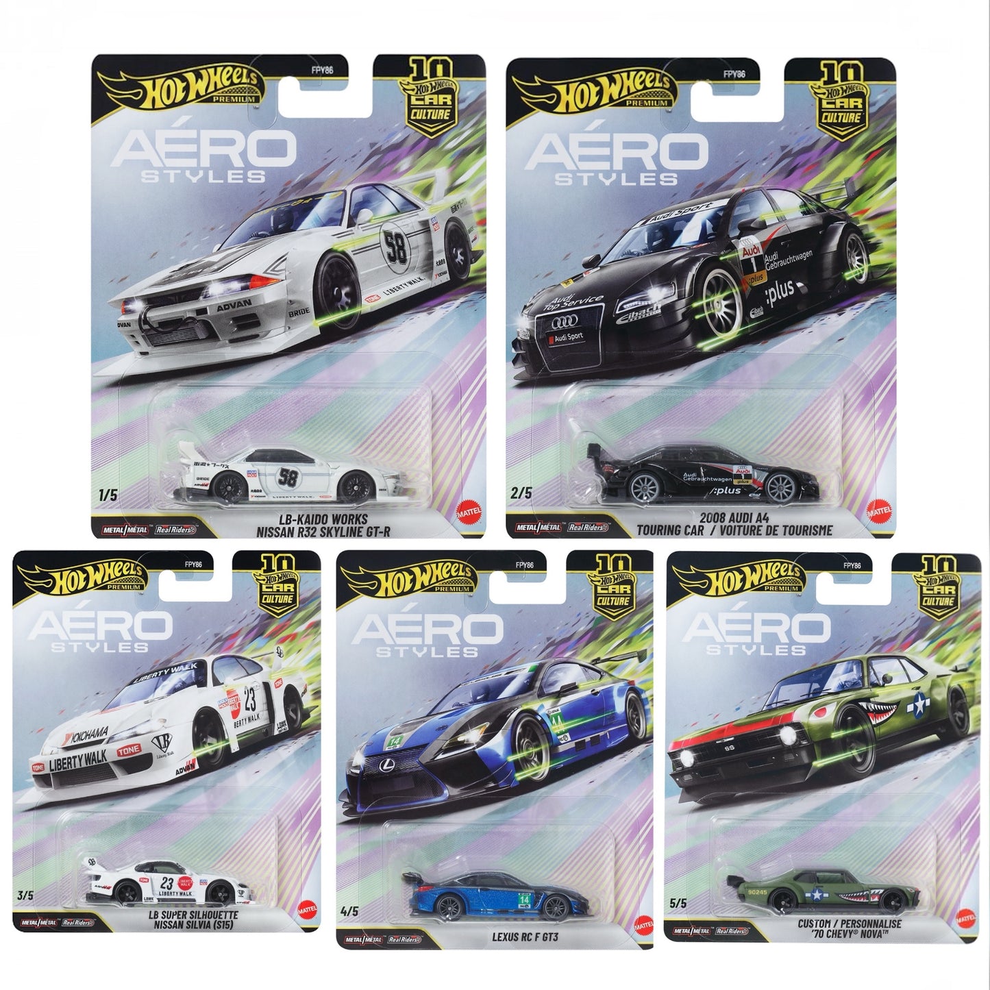 Hot Wheels Premium Car culture Aero Styles set of 5