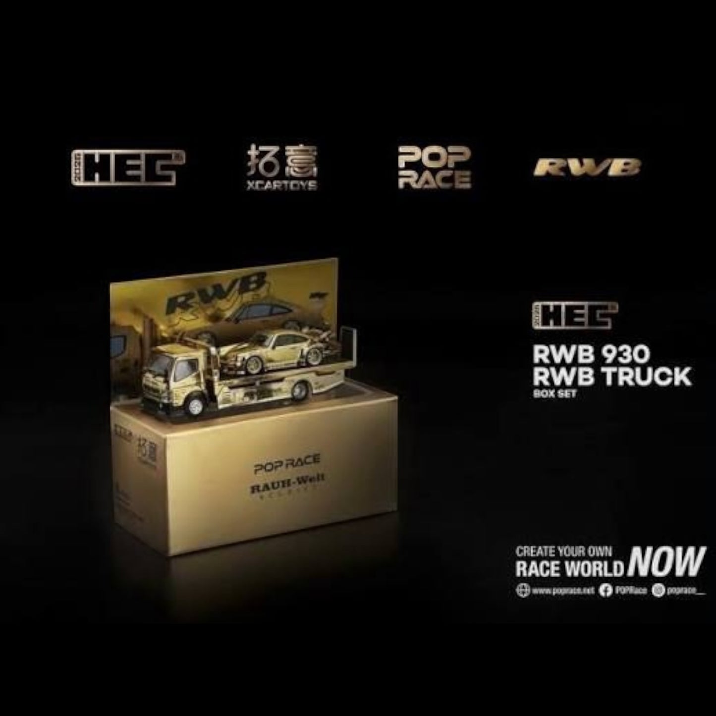 POPRACE 1:64 RWB 930 and FUSO Truck GOLD HEC 2026