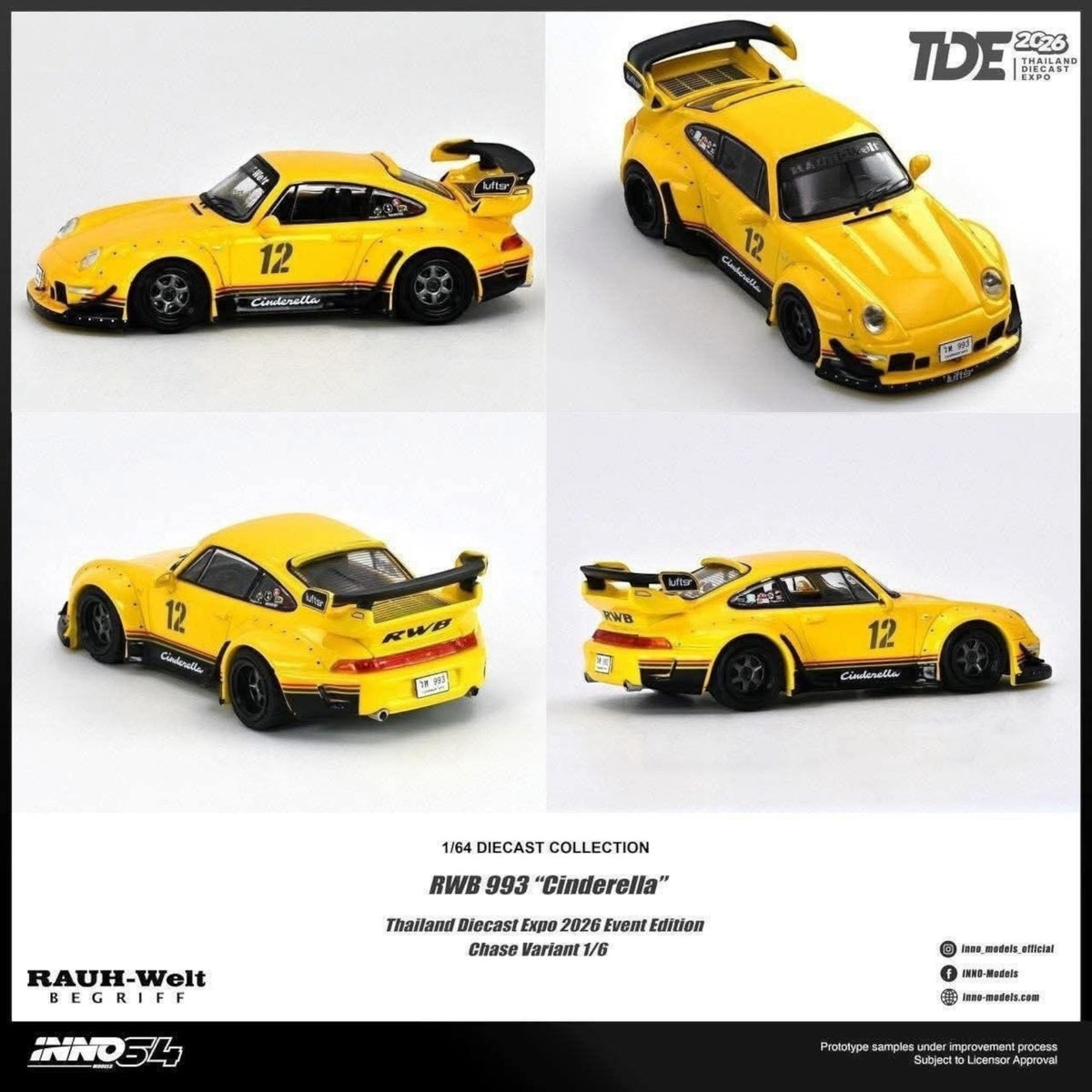 Inno64 RWB 993 "CINDERELLA" Thailand Diecast Expo 2026 (Chance of chase)