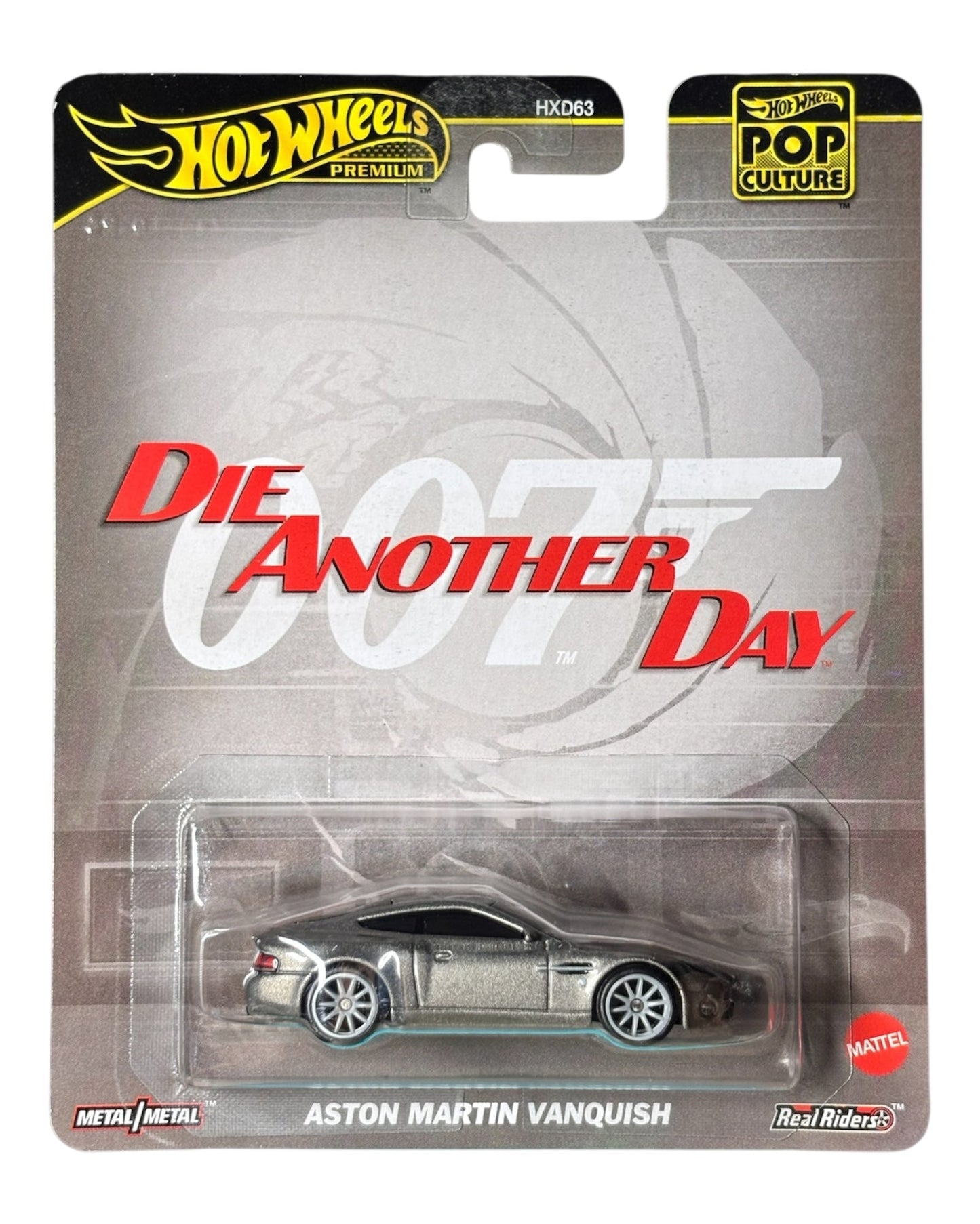 Hot Wheels Premium Aston Martin Vanquish toy car on display