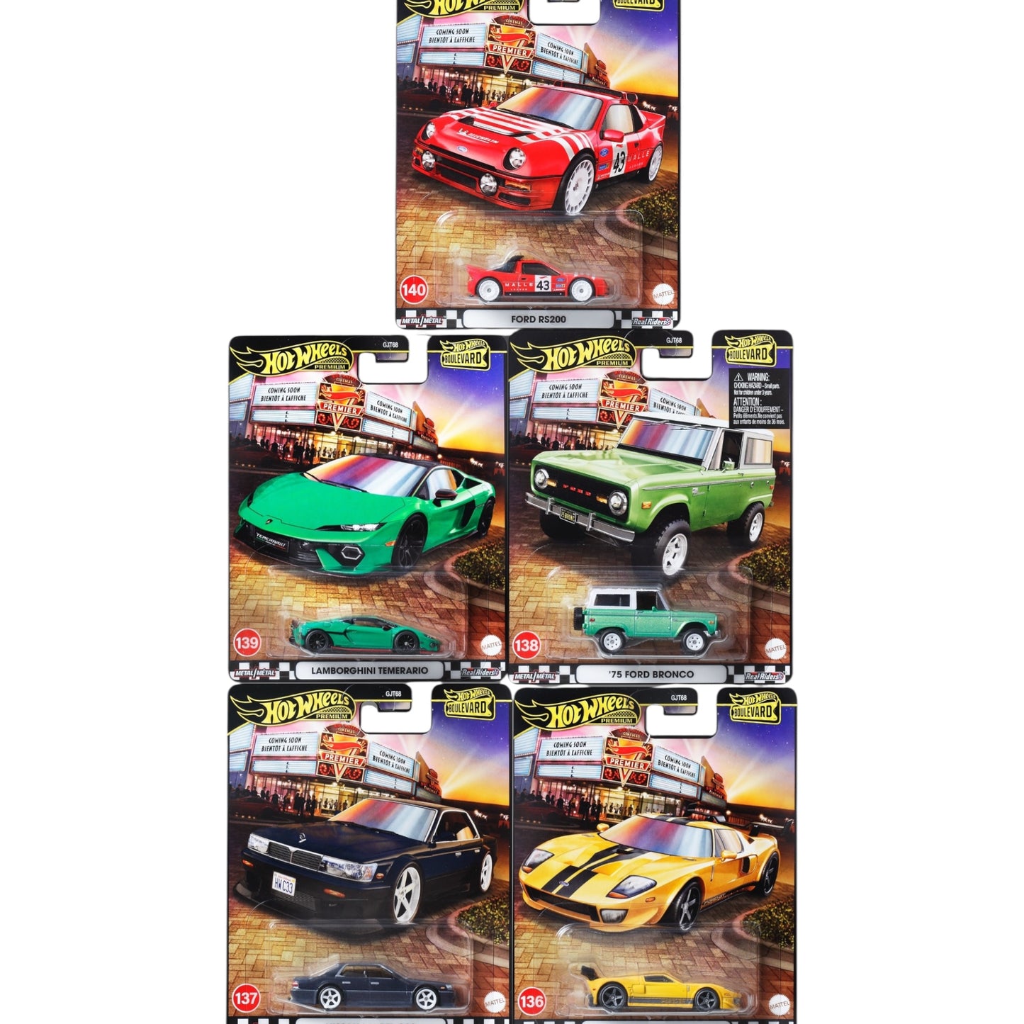 Hot Wheels Premium Boulevard Case E 2025 set of 5