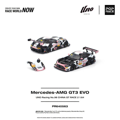 Pop Race Mercedes-AMG GT3 EVO Uno Racing #98 Momo 1:64 diecast - DiecastYard