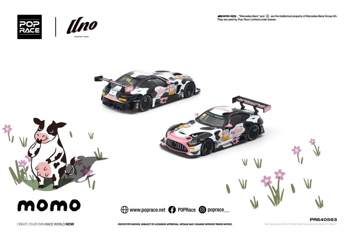 Pop Race Mercedes-AMG GT3 EVO Uno Racing #98 Momo 1:64 diecast - DiecastYard