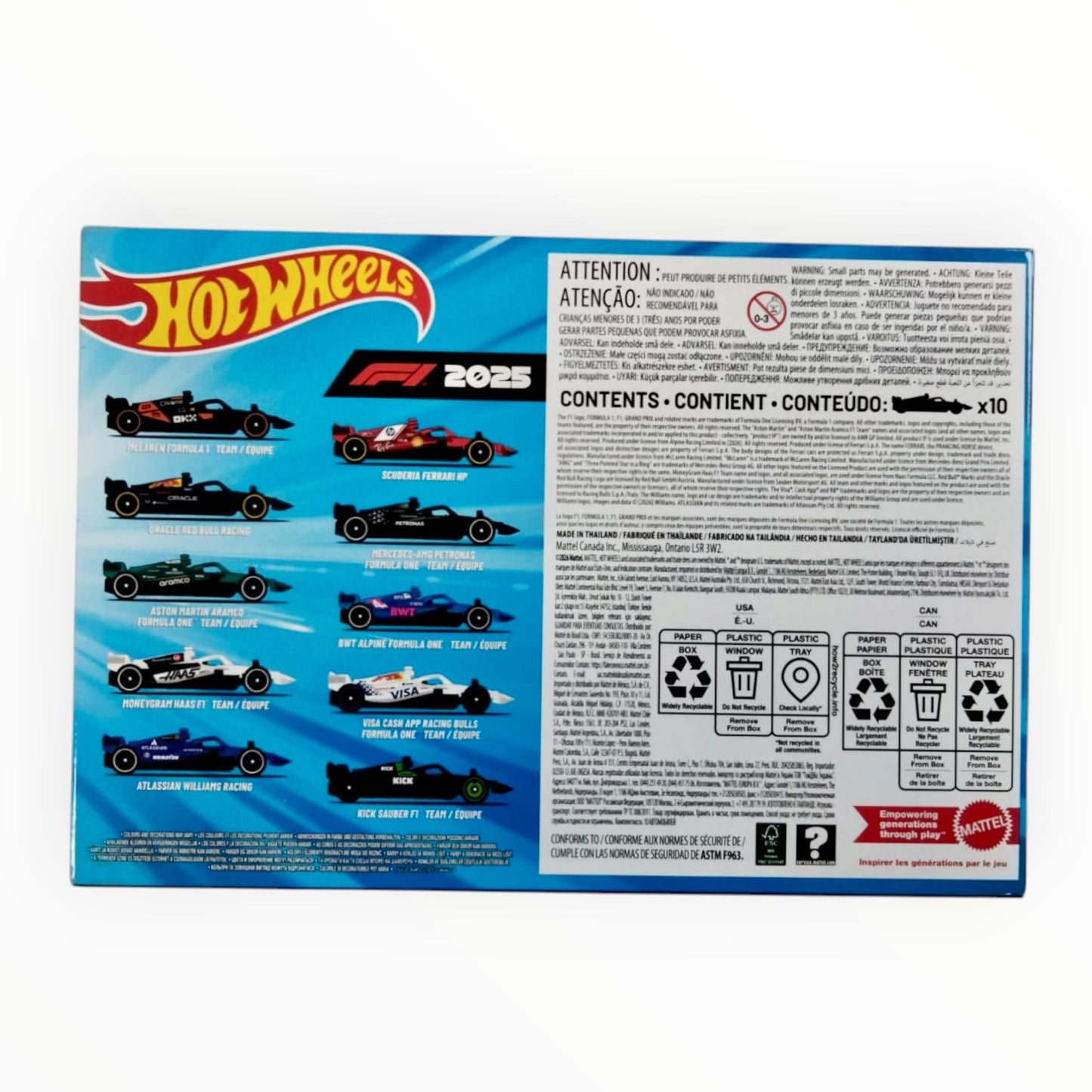 Hot Wheels F1 2025 ten pack