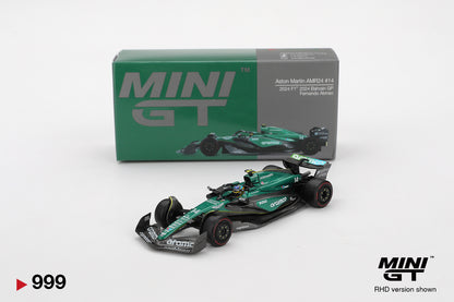 [Box] Mini GT Aston Martin AMR24 #14 Fernando Alonso 2024 F1 2024 Bahrain GP #999