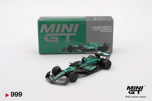 [Box] Mini GT Aston Martin AMR24 #14 Fernando Alonso 2024 F1 2024 Bahrain GP #999