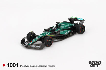 [Box] Mini GT Aston Martin AMR24 #18 Lance Stroll 2024 F1 2024 Bahrain GP #1001