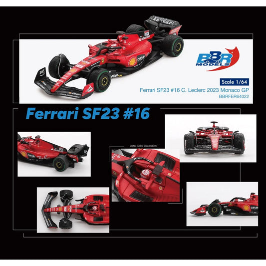 BBR Models Ferrari SF-23 Charles Leclerc Monaco GP 2023 F1 1:64