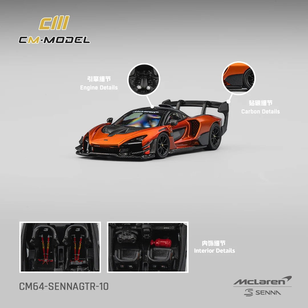 CM Model McLaren Senna GTR Volcano Orange 1:64