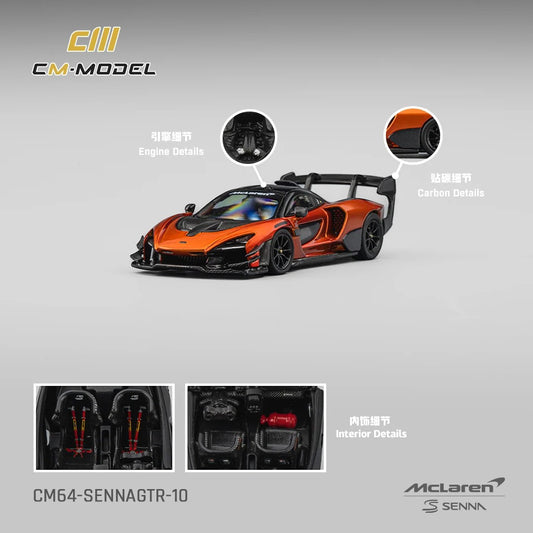 CM Model McLaren Senna GTR Volcano Orange 1:64