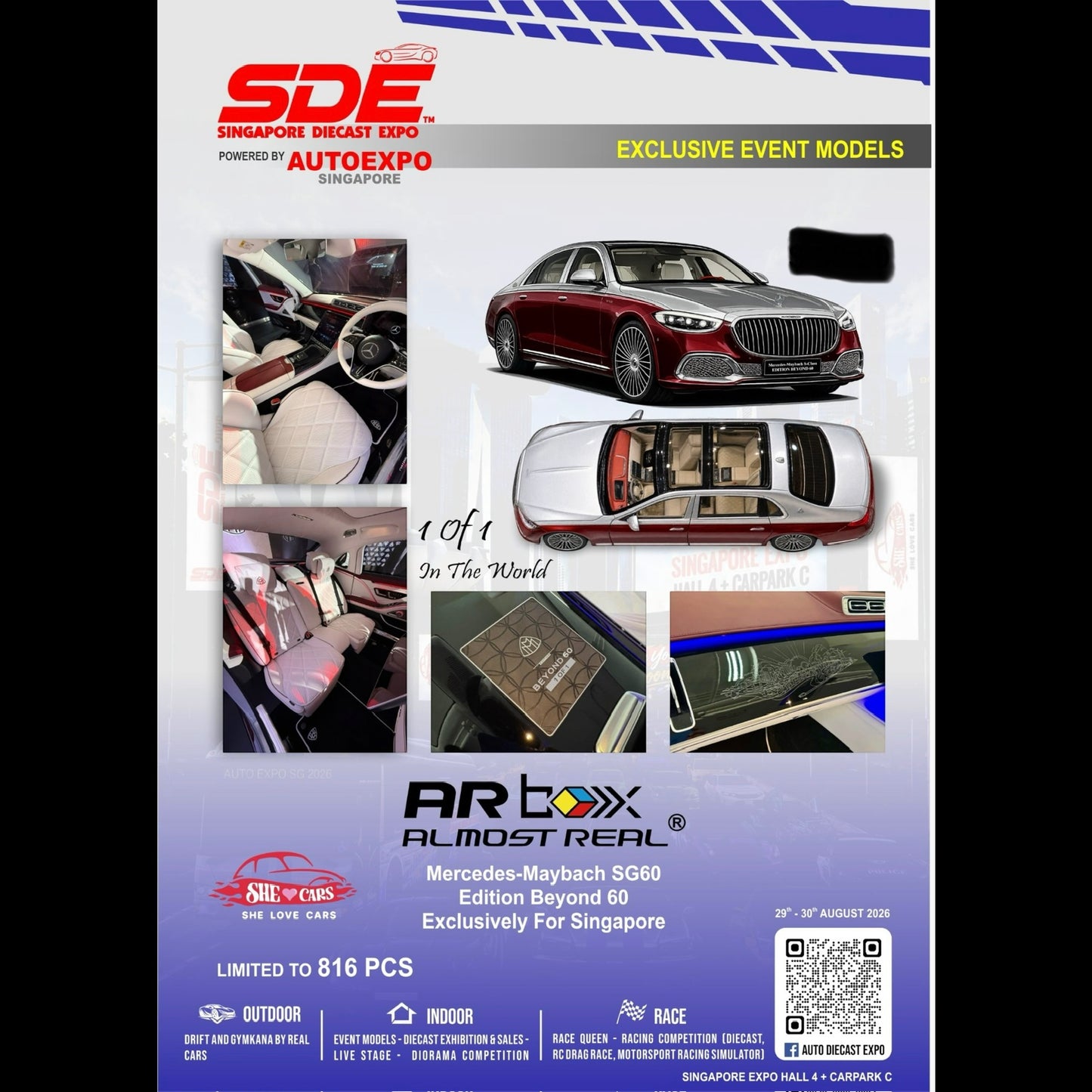 [Pre-Order]: Singapore Diecast Expo | AR Box Almost Real Mercedes=Maybach SG60 Edition Beyond 60 | Exclusively for Singapore