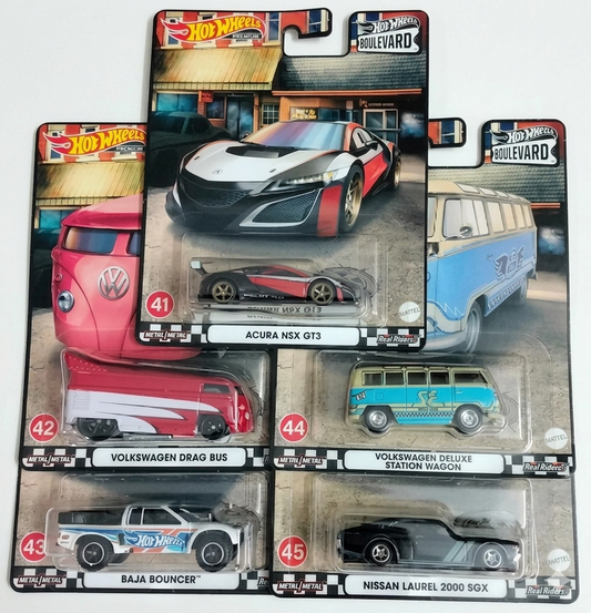 2022 Hot Wheels Premium Boulevard Series (41-45) Set of 5 (Acura blister damaged)