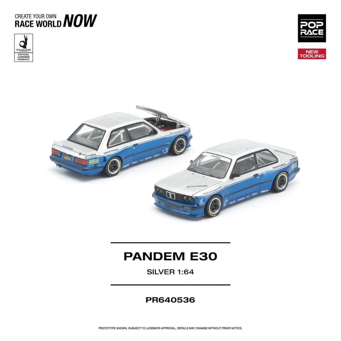 [Pre-Order Advance]: Pop Race PR640536 PANDEM E30 SILVER NEW TOOLING