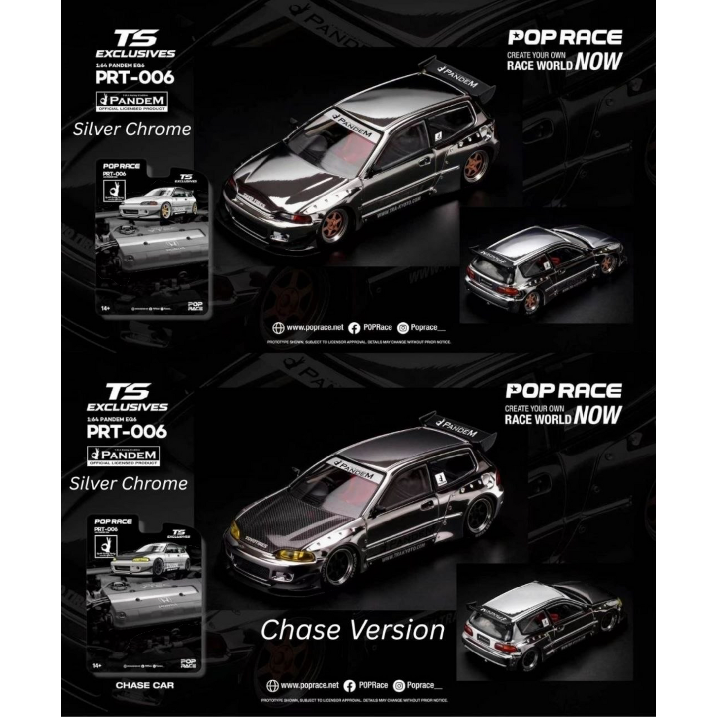 [Pre-Order Advance]: Pop Race x Tokyo Station PRT006 - Pandem EG6 Silver Chrome