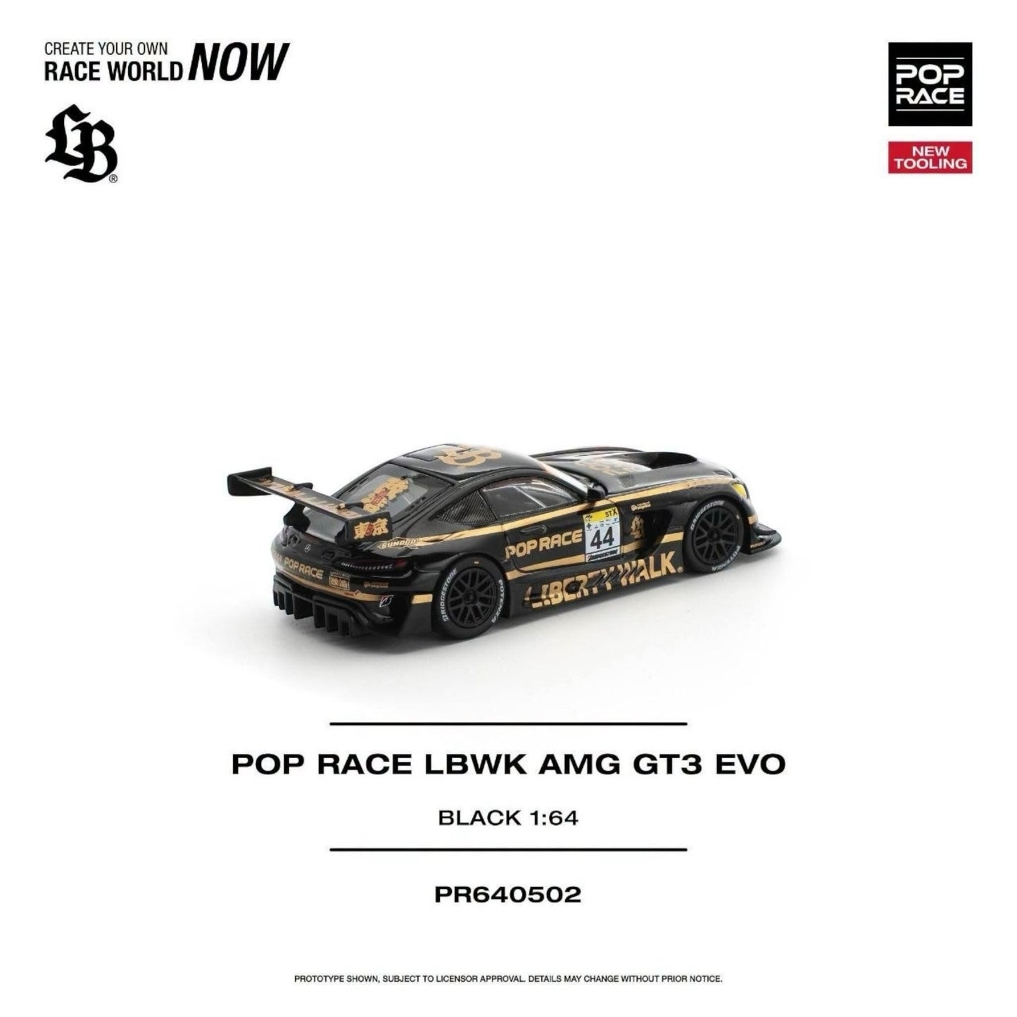 [Pre-Order Advance]: PR640502 POP RACE LBWK AMG GT3 EVO BLACK (NEW TOOLING)