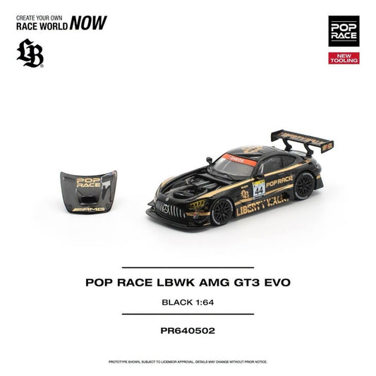[Pre-Order Advance]: PR640502 POP RACE LBWK AMG GT3 EVO BLACK (NEW TOOLING)