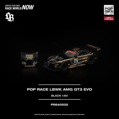 [Pre-Order Advance]: PR640502 POP RACE LBWK AMG GT3 EVO BLACK (NEW TOOLING)