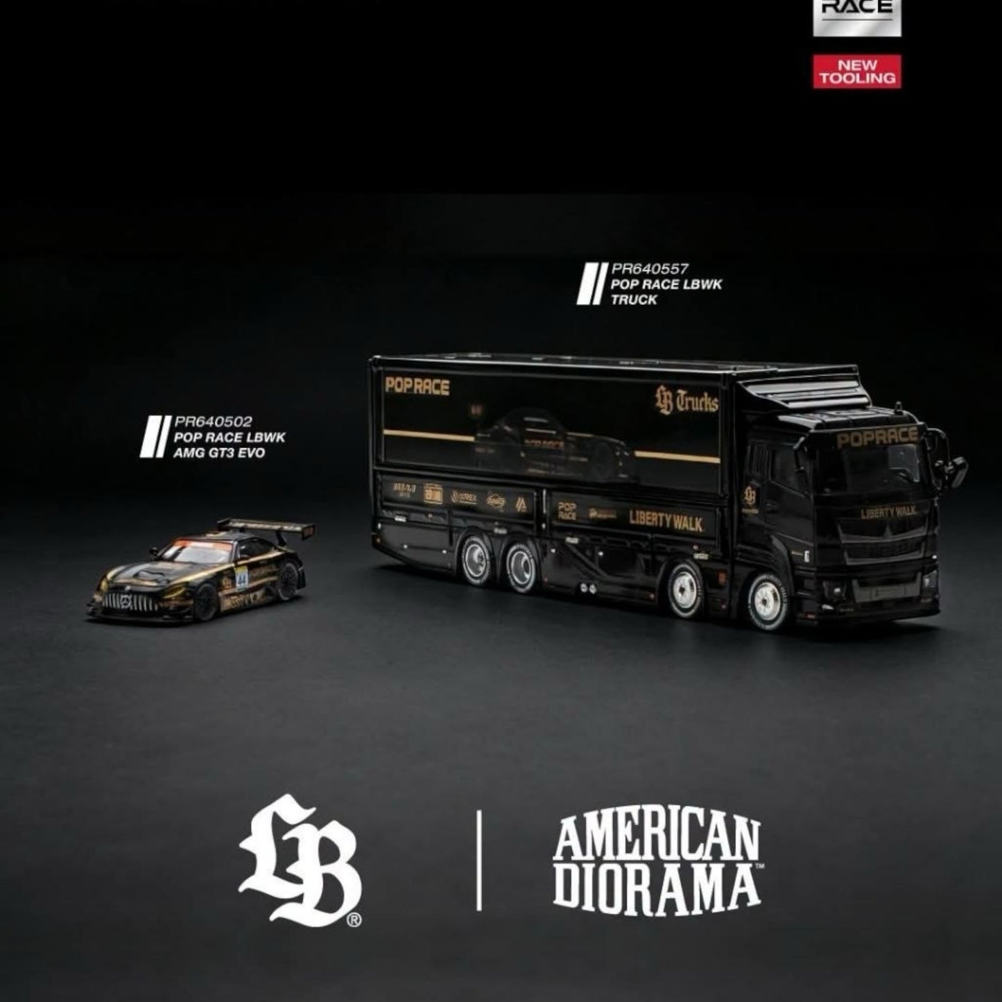 [Pre-Order Advance]: Pop Race PR640557 LBWK Truck Black (New tooling)