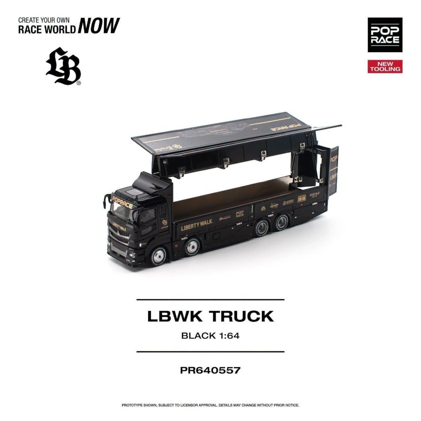 [Pre-Order Advance]: Pop Race PR640557 LBWK Truck Black (New tooling)