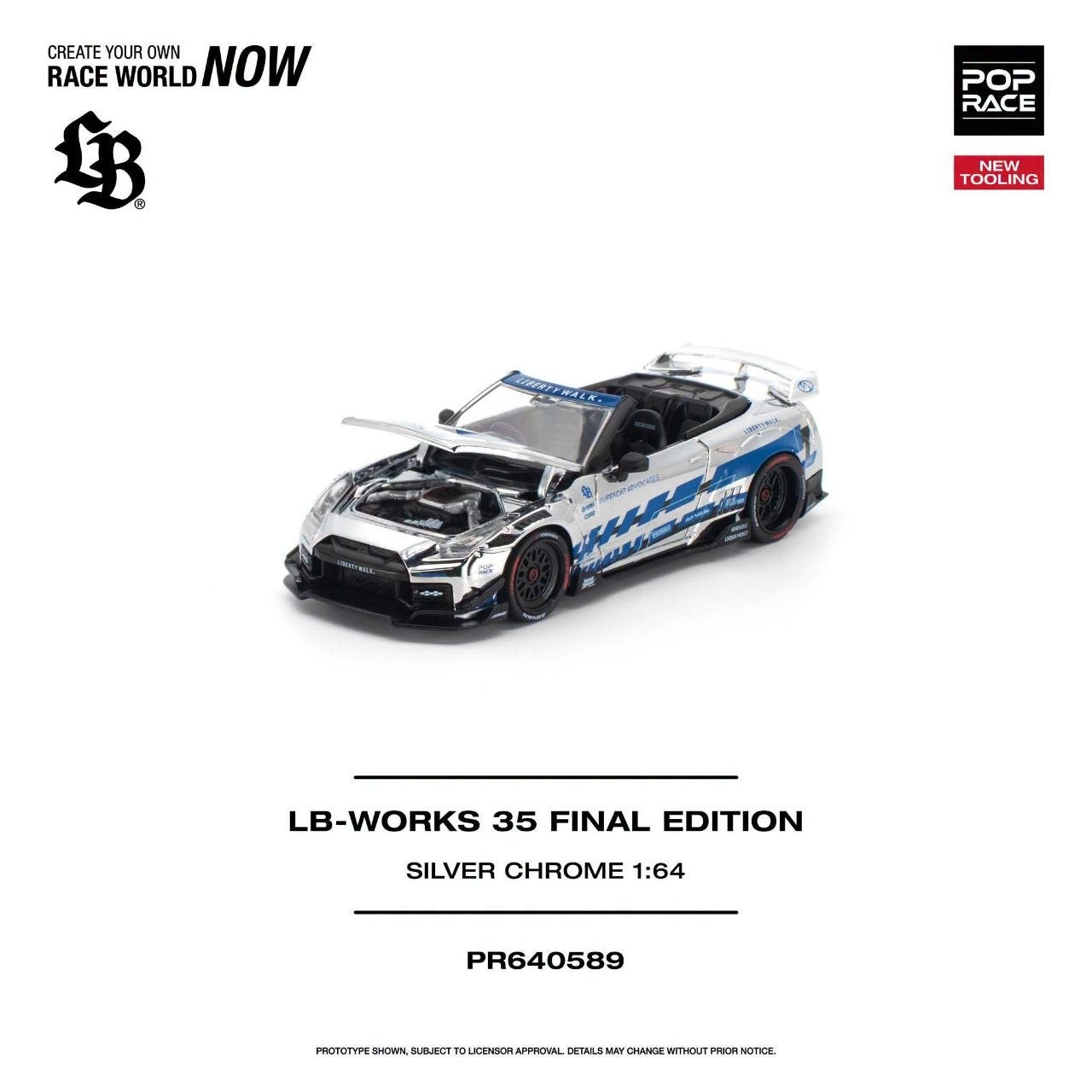 [Pre-Order]: POP RACE PR640589 LB-WORKS 35 FINAL EDITION SILVER CHROME NEW TOOLING