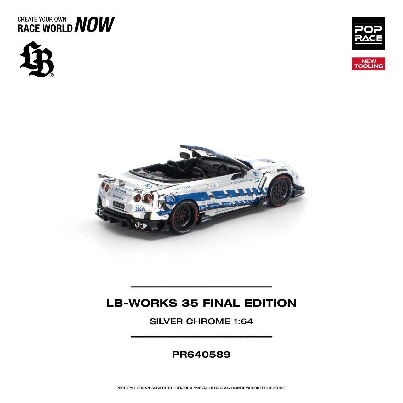 [Pre-Order]: POP RACE PR640589 LB-WORKS 35 FINAL EDITION SILVER CHROME NEW TOOLING