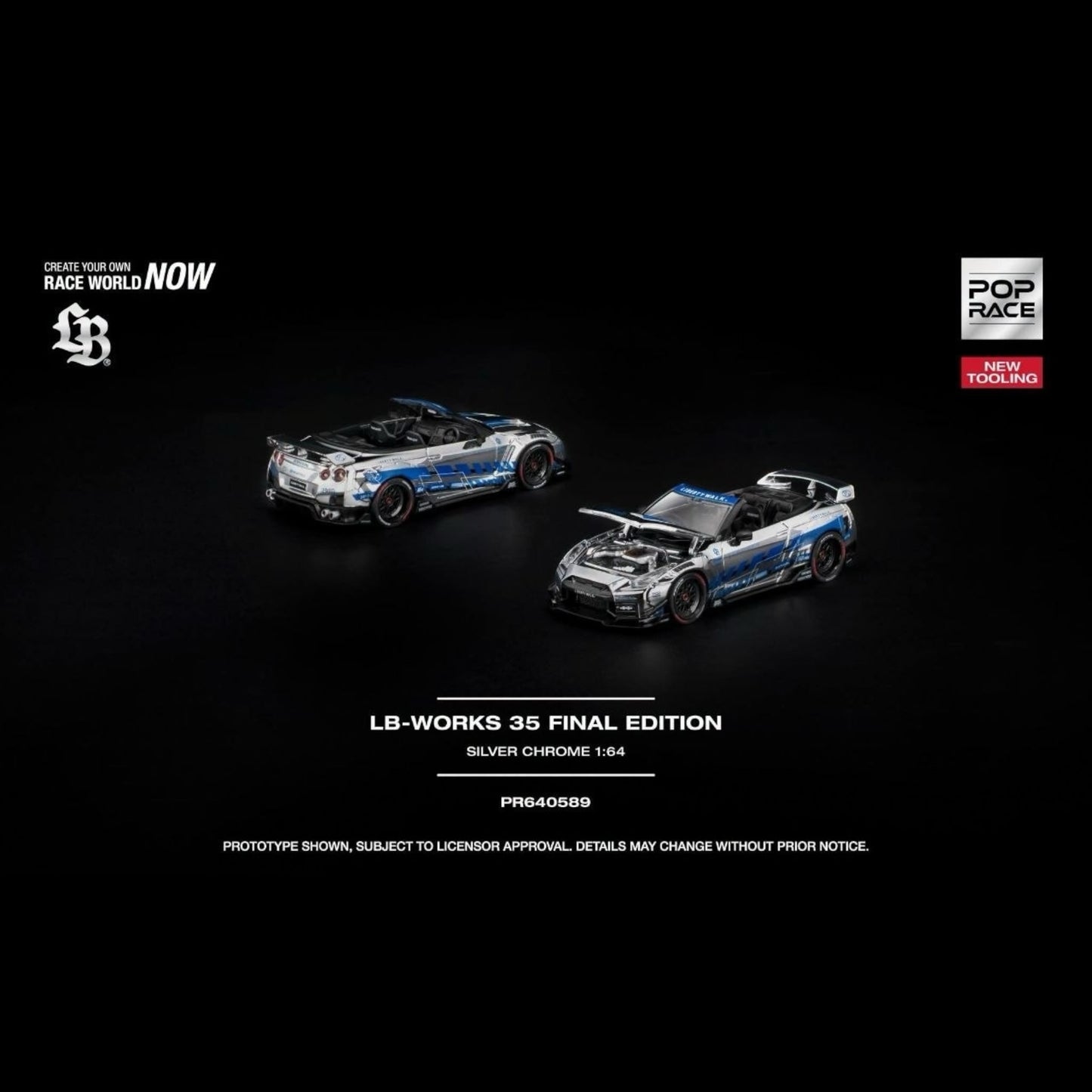 [Pre-Order]: POP RACE PR640589 LB-WORKS 35 FINAL EDITION SILVER CHROME NEW TOOLING