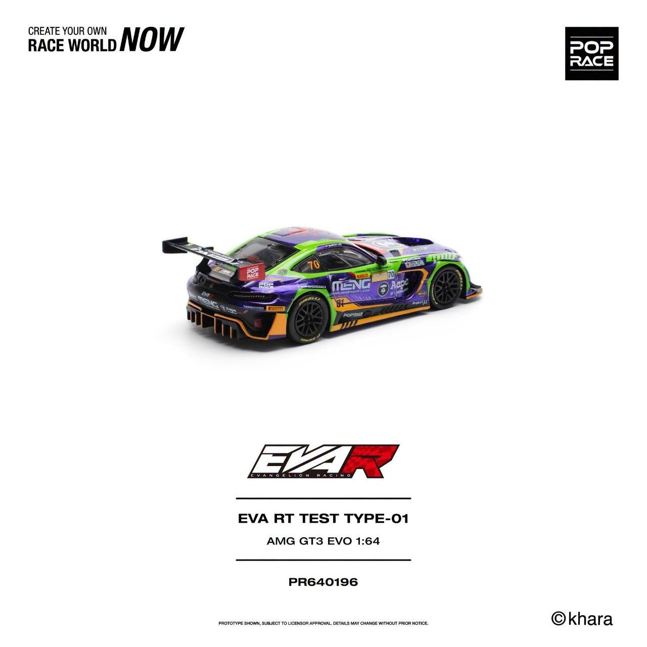 [Pre-Order]: POP RACE PR640196 EVA RT TEST TYPE -01 AMG GT3 EVO MACAU GP 2023