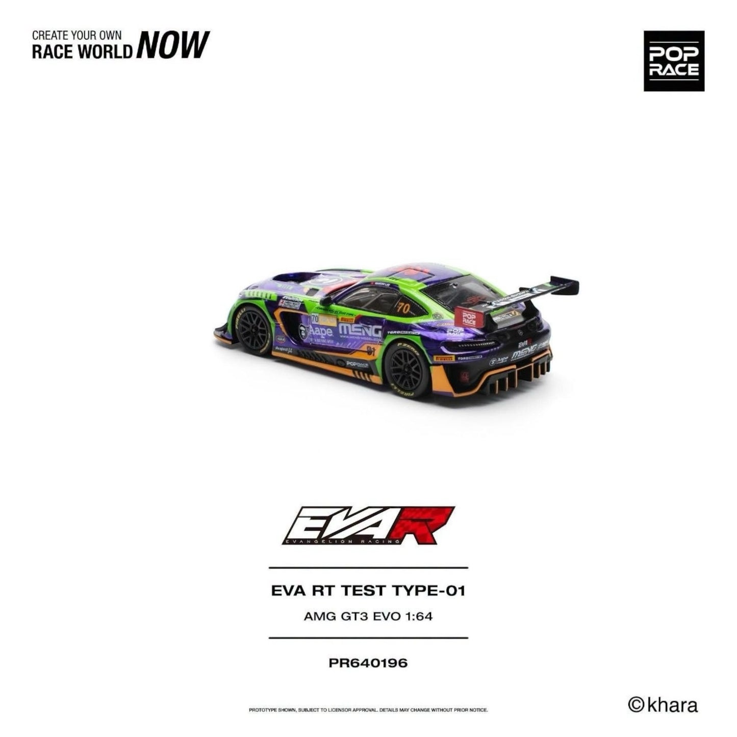 [Pre-Order]: POP RACE PR640196 EVA RT TEST TYPE -01 AMG GT3 EVO MACAU GP 2023