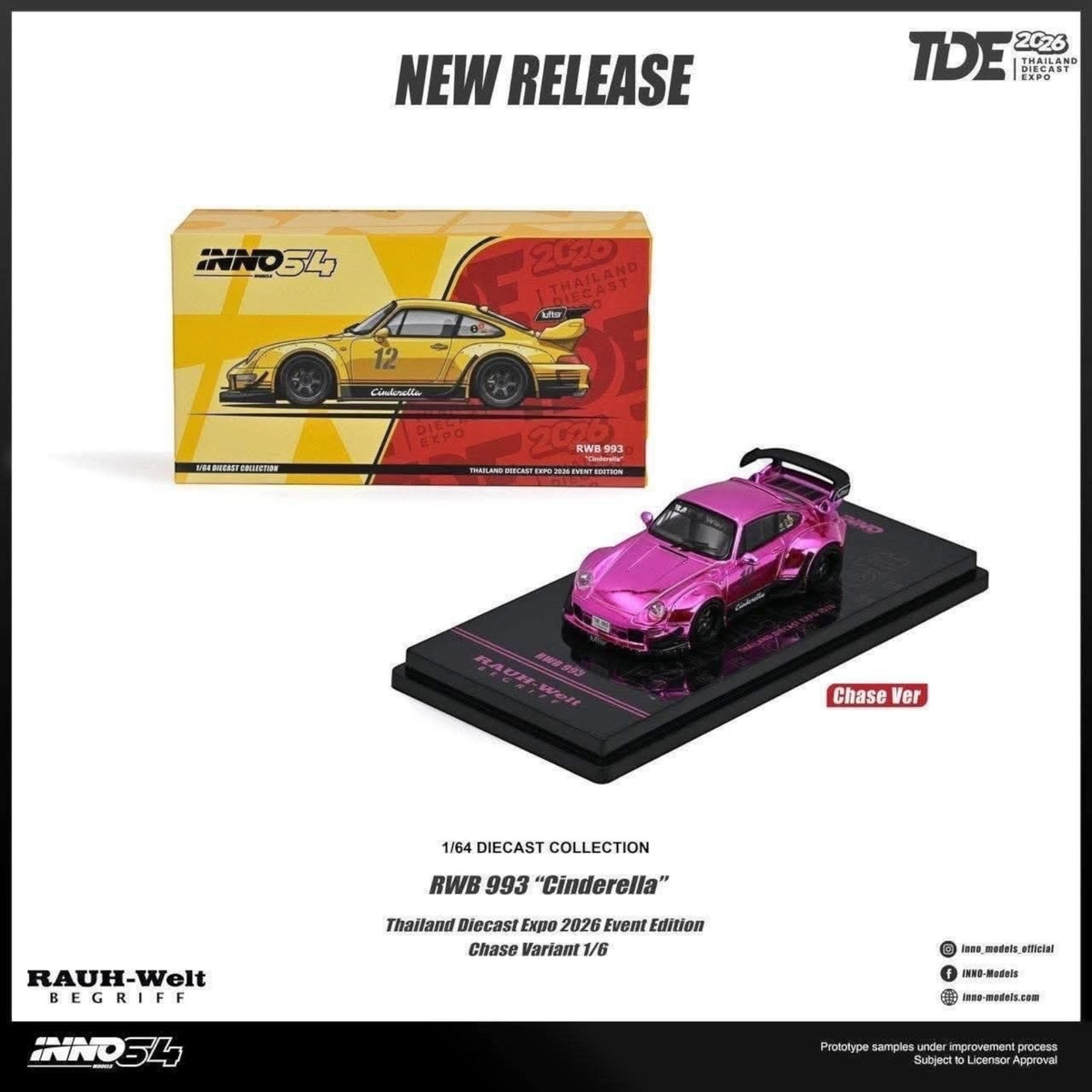 Inno64 RWB 993 "CINDERELLA" Thailand Diecast Expo 2026 (Chance of chase)