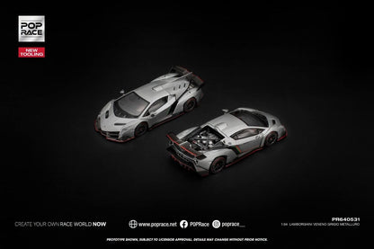 [Pre-Order]: Pop Race PR640531 Lamborghini Venneno Grigio Metalluro New tooling
