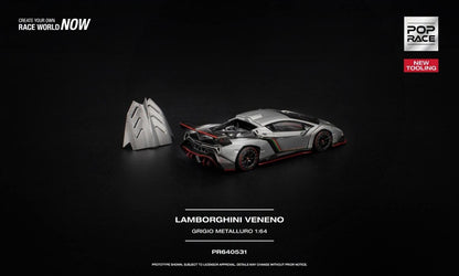 [Pre-Order]: Pop Race PR640531 Lamborghini Venneno Grigio Metalluro New tooling