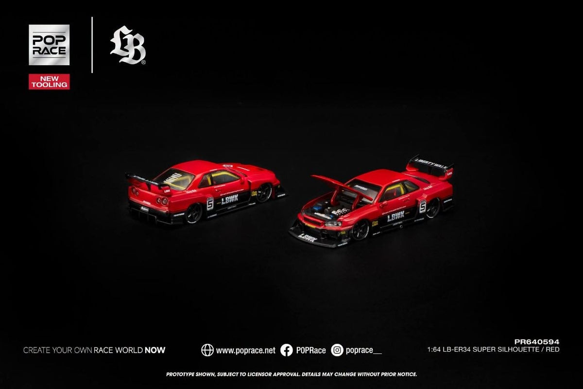 [Pre-Order]: Pop Race PR640594 LB-ER34 Super Silhouette Red New tooling