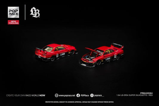 [Pre-Order]: Pop Race PR640594 LB-ER34 Super Silhouette Red New tooling