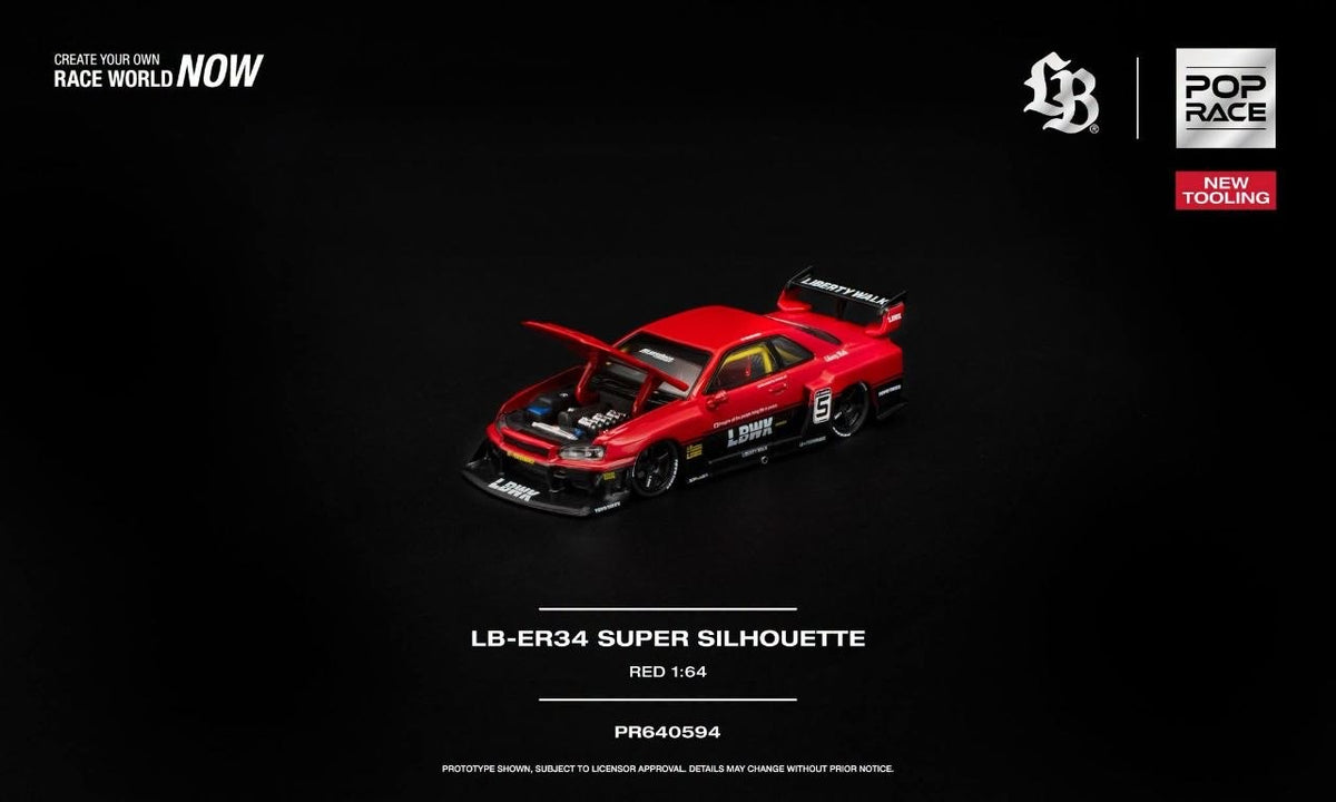 [Pre-Order]: Pop Race PR640594 LB-ER34 Super Silhouette Red New tooling