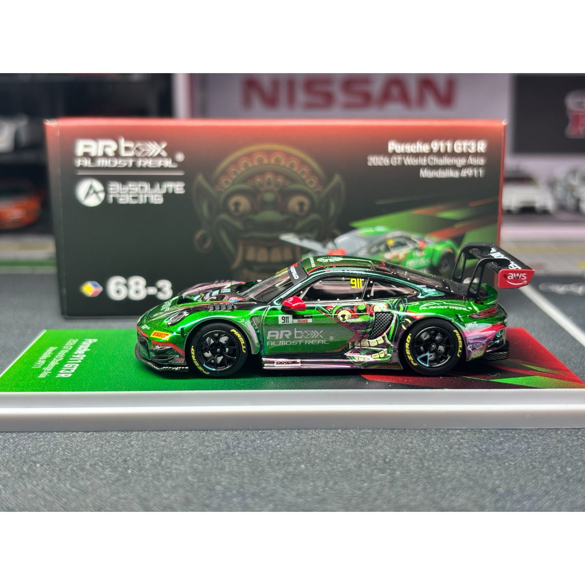 Almost Real AR Box Porsche 911 GT3 R #911 GT World Challenge Asia Mandalika 2026 1:64 | Chase