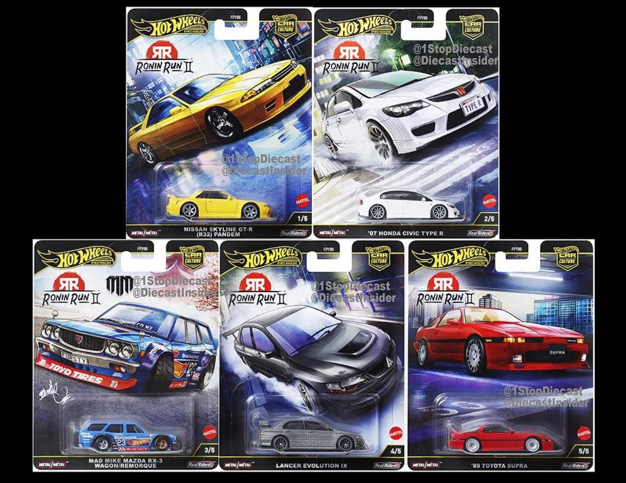 [Pre-Order Advance]:  HOT WHEELS 2025 Premium Car Culture RONIN RUN II set of 5