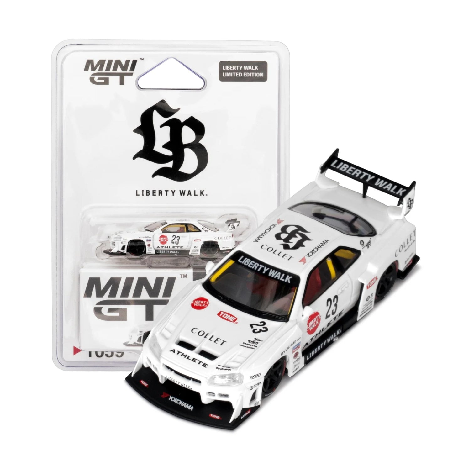 [Blister] [LibertyWalk Exclusive] Mini GT Nissan LB-ER34 Super Silhouette | Athlete # COLLET  #1059