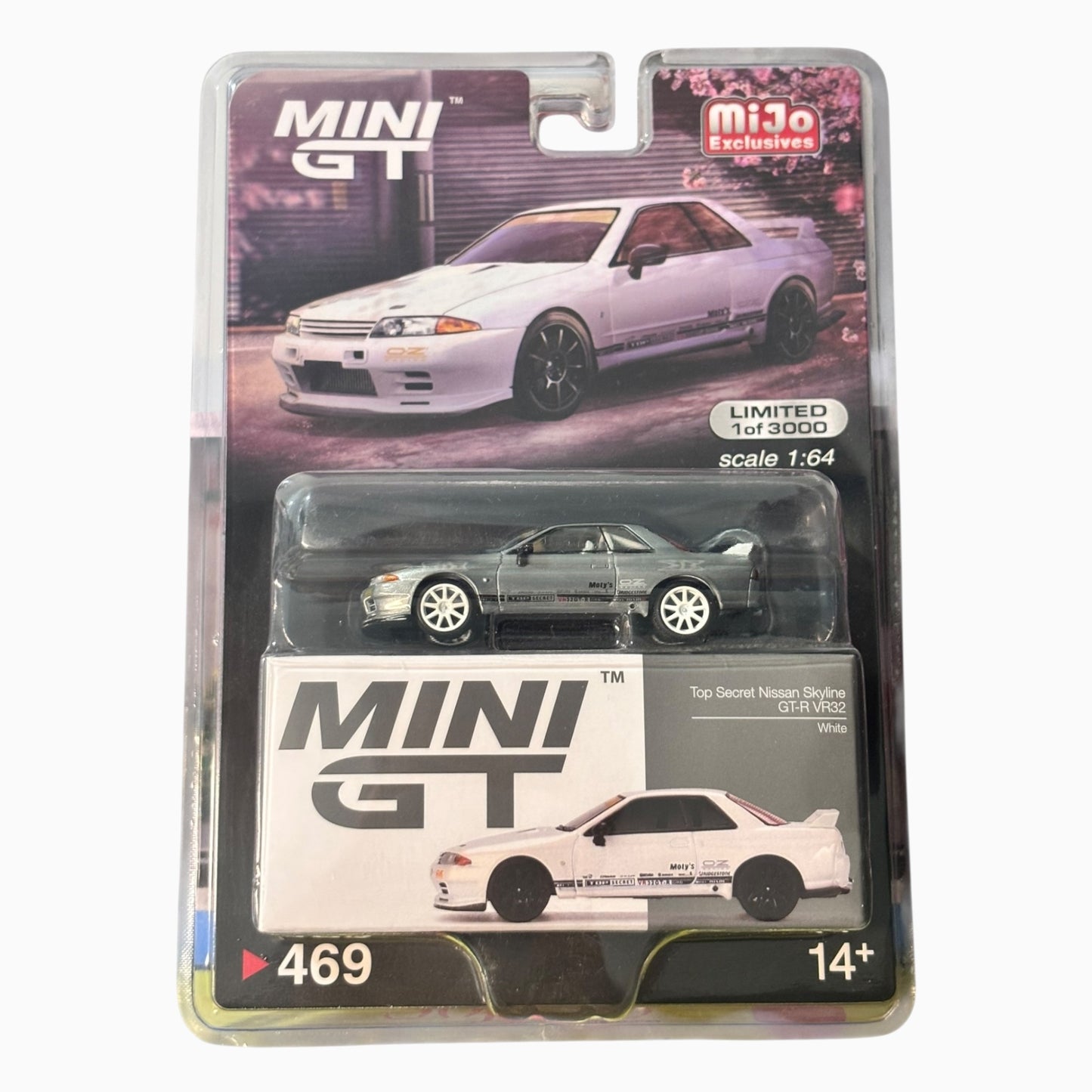 [Blister] [Chase] Mini GT Top Secret Nissan Skyline GT-R VR32 White #469