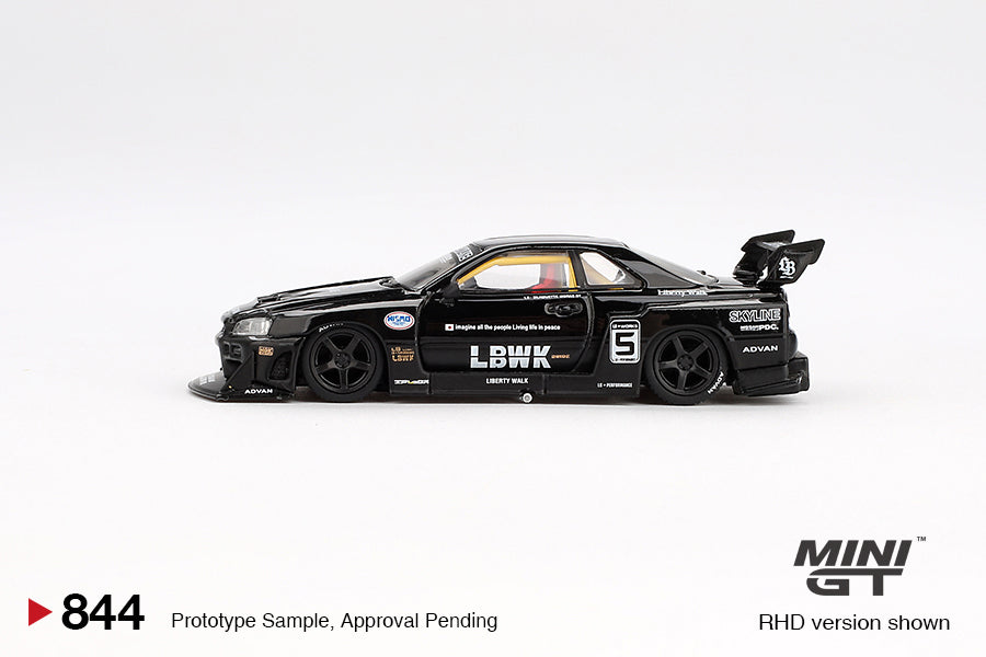 [Box] Mini GT Nissan LB-ER34 Super Silhouette Skyline Black  #844