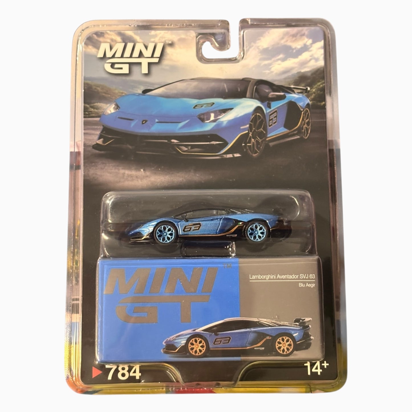 [Blister] [Chase] Mini GT Lamborghini Aventador SVJ 63 | Blue Aegir #784