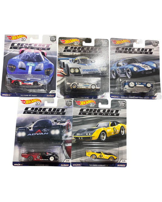 Hot Wheels Premium Circuit Legends 2018 set of 5