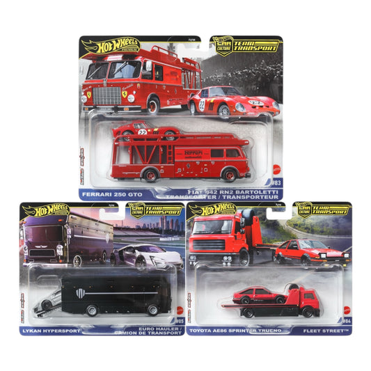 Hot Wheels car culture team transport Ferrari set of 3