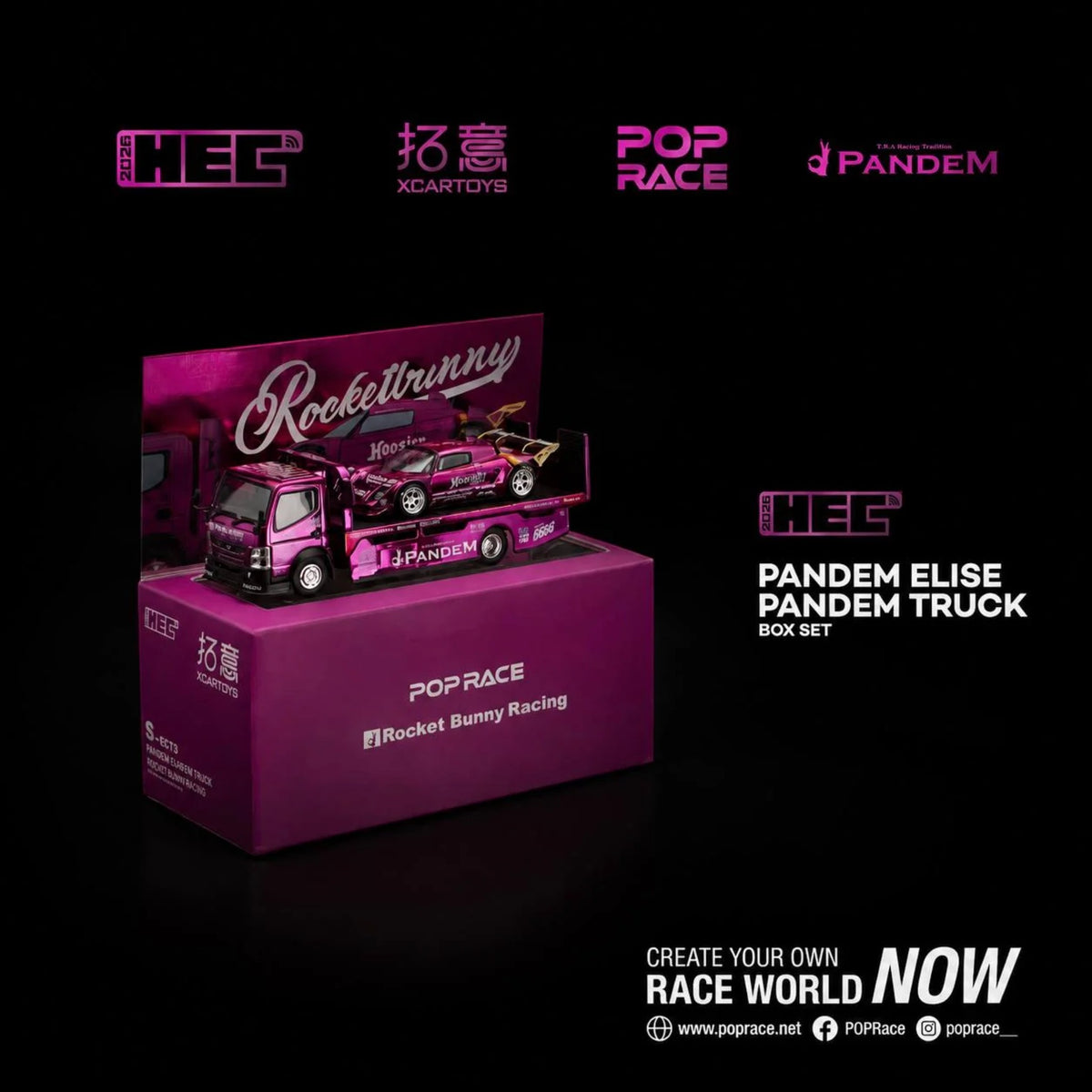 Pop Race x XCarToys Pandem Lotus Elise and Pandem Truck Box Set 1:64 | HEC 2026 Exclusive