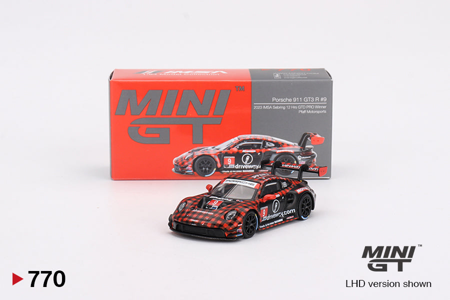 [Box] Mini GT Porsche 911 GT3 R #9 2023 IMSAS Sebring 12 Hrs GTD PRO Winner Pfaff Motorsports #770