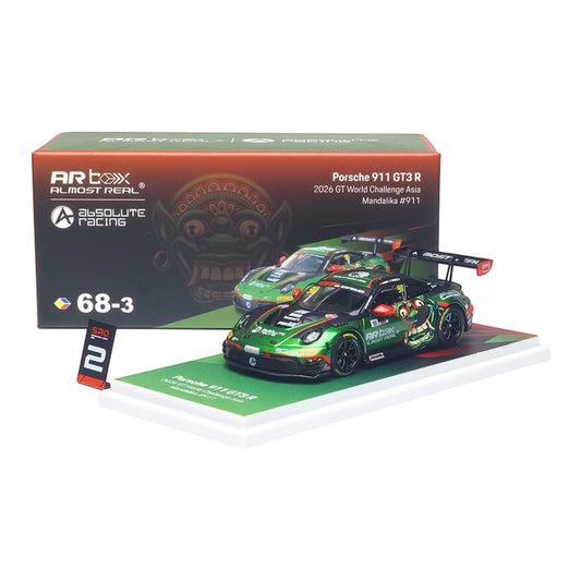 Almost Real AR Box Porsche 911 GT3 R #911 GT World Challenge Asia Mandalika 2026 1:64