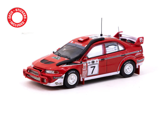 Tarmac Works Mitsubishi Lancer Evolution 6.5 Safari Rally 2001 1:64 diecast - DiecastYard