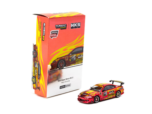 Tarmac Works HKS Hiper Silvia RS-2 Red Chrome 1:64 diecast - DiecastYard