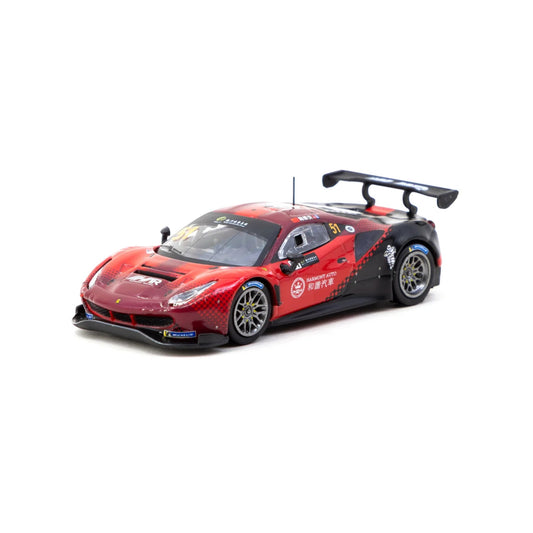 Tarmac Works x ixo Ferrari 488 GT3 Harmony Racing #51 Macau GT Cup 2022 HOBBY64 1:64
