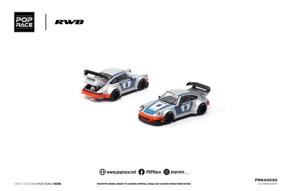 Pop Race RWB Porsche 930 Silver 1:64 diecast - DiecastYard